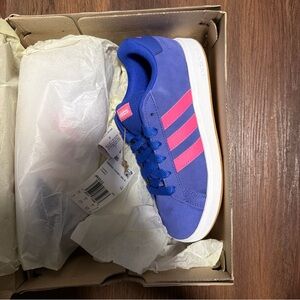 Adidas Grand Court 00, Youth Size 4 Blue/Magenta JR5532